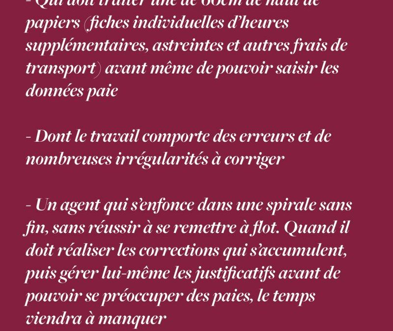 Un agent gestionnaire de paie en souffrance c’est…